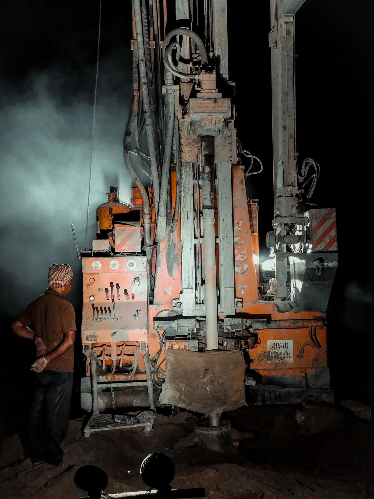 Night drilling operation