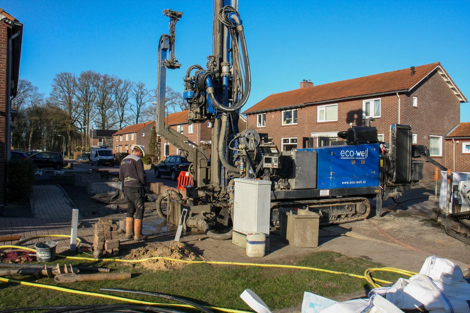 Drilling rig operation on site