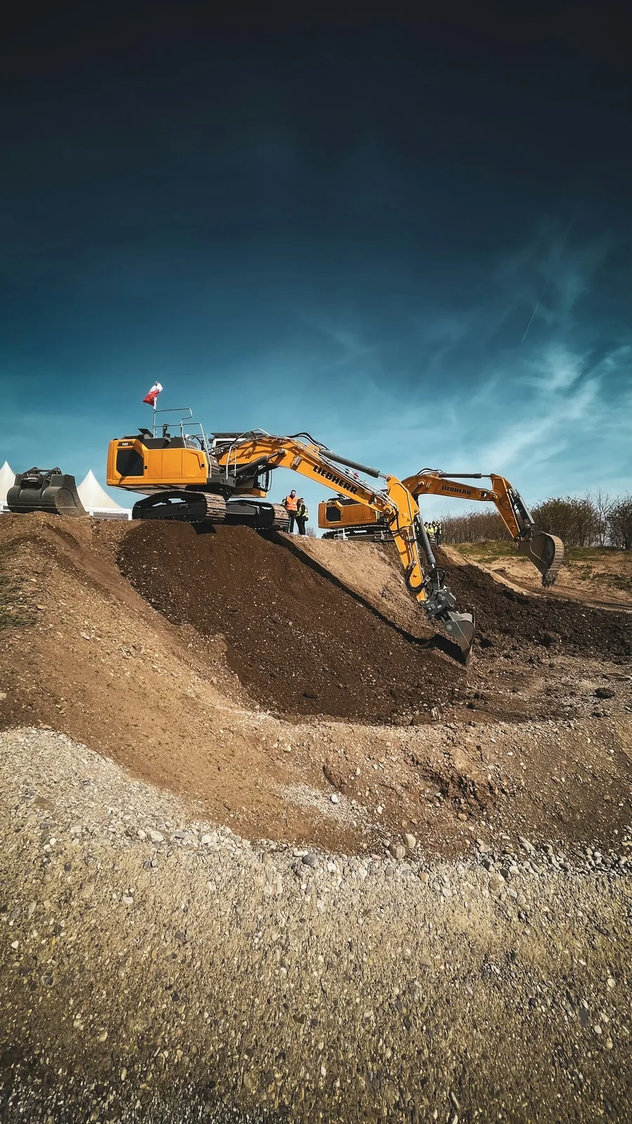 Excavators on bulk earthworks