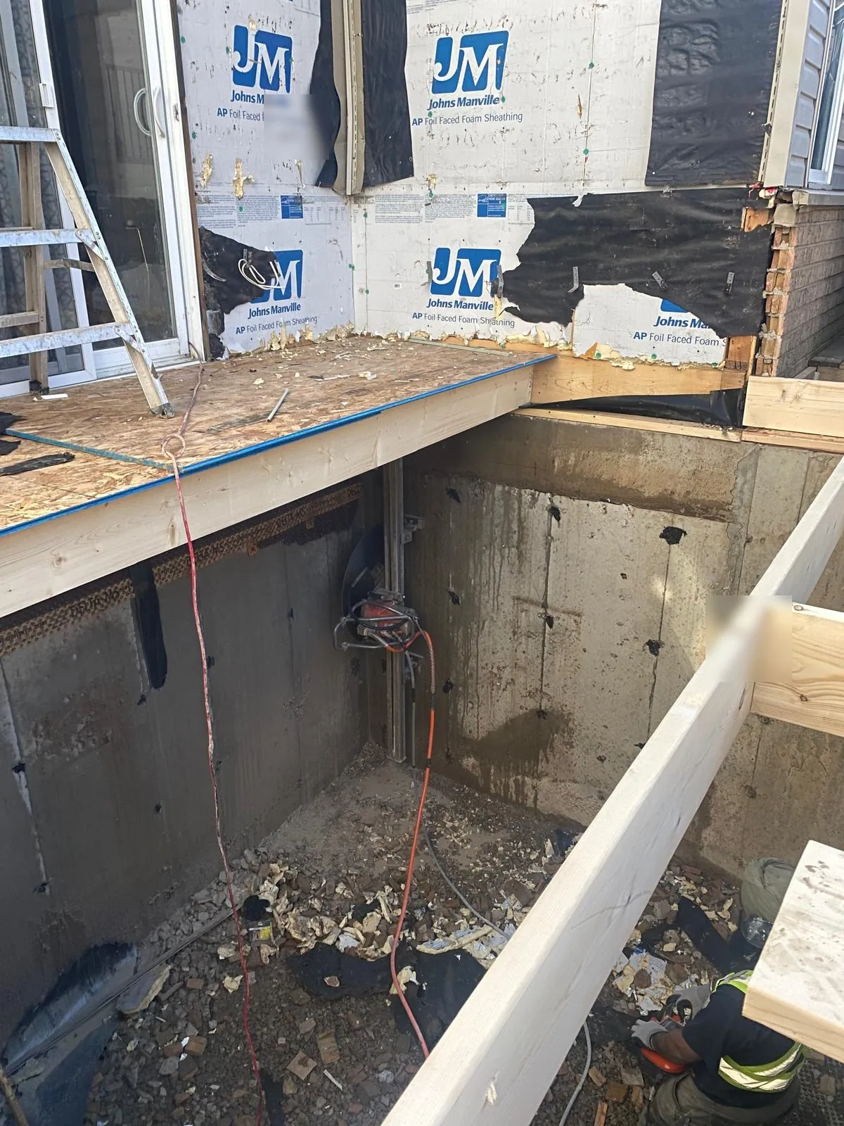 Foundation trench excavation