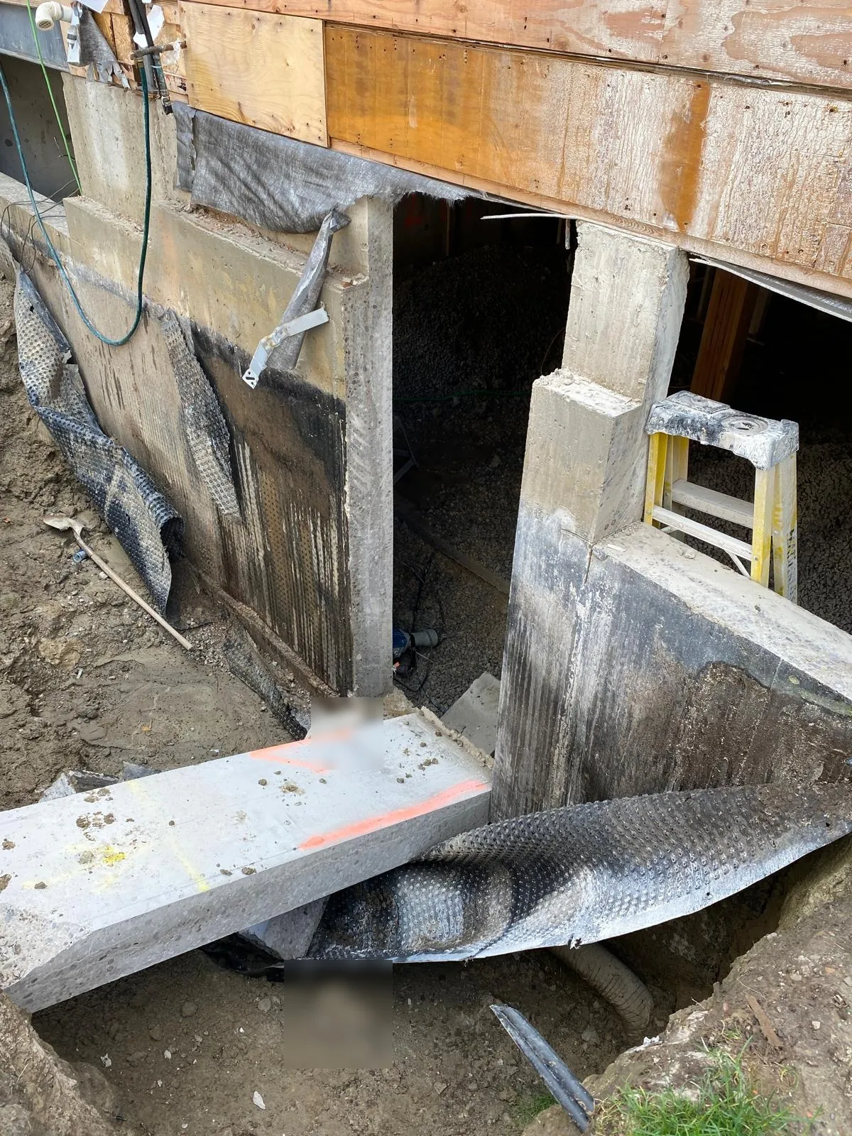 Basement entrance — during cutting