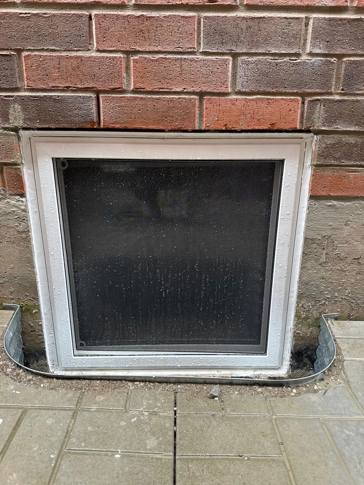 Egress window — brick wall